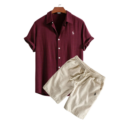 RL™ - Premium Leinenhemd &amp; Shorts Set